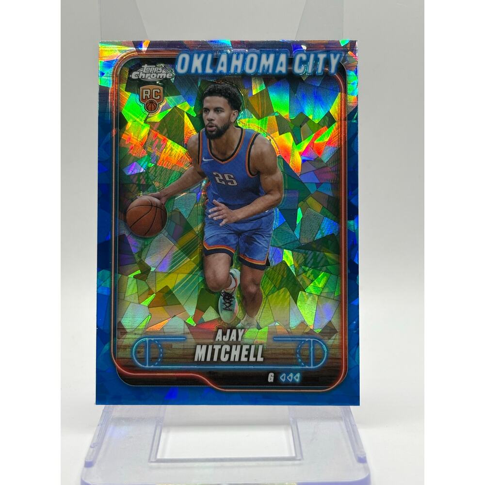 2024-25 Topps Chrome Sapphire Edition Ajay Mitchell Rookie Refractor Thunder RC